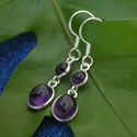 Wholesale Sterling Silver Bezel-Set Two Stone Earring