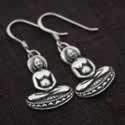 silver buddha earrings
