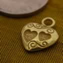 Wholesale gold vermeil finding: gold vermeil heart charm