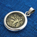 Wholesale sterling silver and bronze coin pendant image