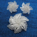 Filigree sterling earring and pendant set.