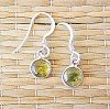 Drop Cabochon Stone And Sterling Silver Earring