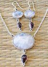 Two stone silver necklace