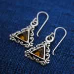 Amber Triangle Earrings