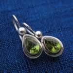 peridot and silver earrings
