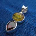 Amber and Garnet Pendant